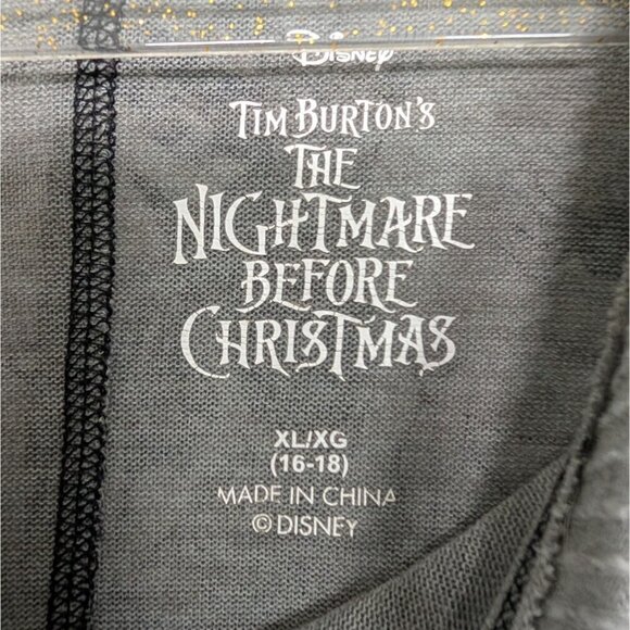 Nightmare Before Christmas Sleep Shirt Womens Size XL Gray Sally Oogie Boogie - Picture 6 of 10